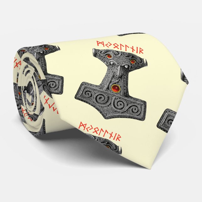 MJOLNIR Hammer von Thor Viking Mythology Ivory Krawatte (Gerollt)