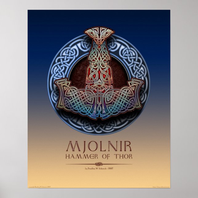Mjolnir - Thor's Hammer Poster (16x20") (Vorne)