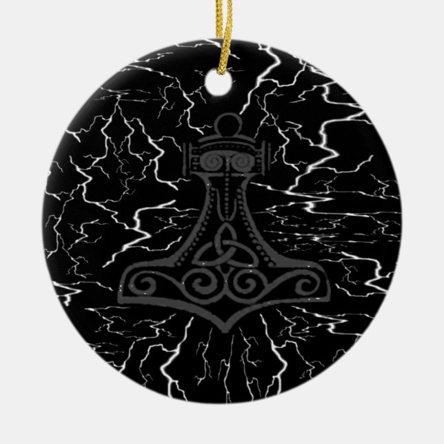 Mjolnir Verzierung Keramik Ornament (Vorne)