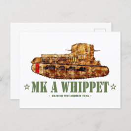 MK a Whippet World War One British Medium Tank WWI Postkarte