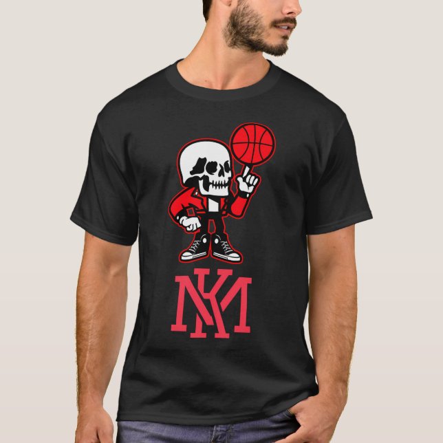 Mk Graffiti Skull Head Basketball Player T-Shirt (Vorderseite)