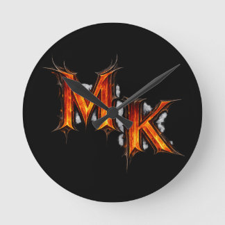 MK Höllisches gotisches Emblem Runde Wanduhr
