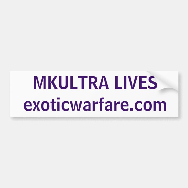 MKULTRA LEBEN! exoticwarfare.com Autoaufkleber (Vorne)