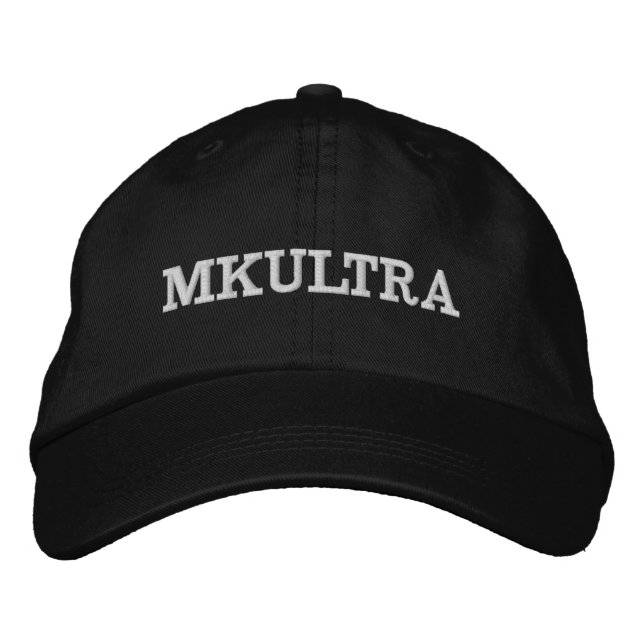 MKULTRA (Wort ändern) Bestickte Baseballkappe (Vorderseite)