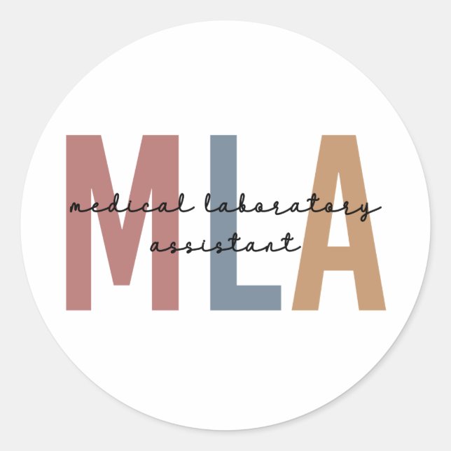 MLA Medical Laborant Runder Aufkleber (Vorderseite)