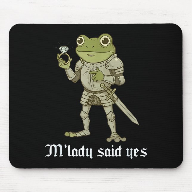 M'lady Said Yes Funny Frog Couple Matching  Mousepad (Vorne)