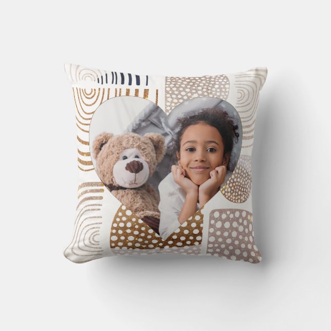Mled Boho Shapes Heart Foto Kissen (Vorderseite)