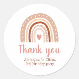 Mled Earthy Tone Boho Rainbow Vielen Dank Runder Aufkleber