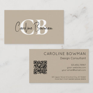 Mled Elegance Calm Stone Business Card - QR Code Visitenkarte