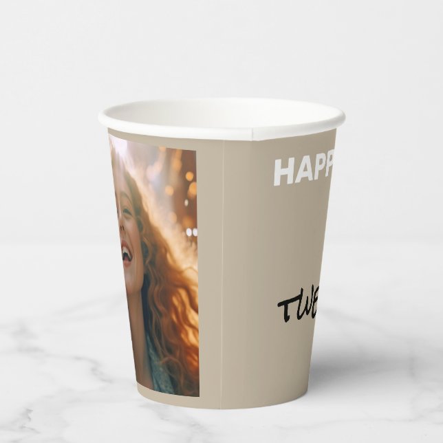 Mled Elegance Calm Stone Happy Birthday Pappbecher (Rechts)