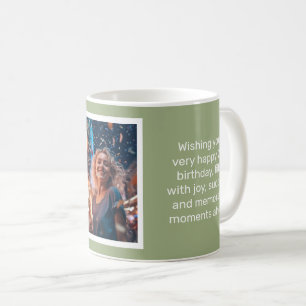 Mled Elegance Tranquice Sage Happy Birthday Card Kaffeetasse
