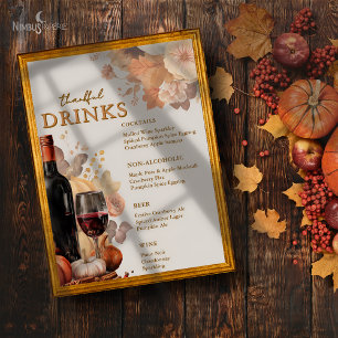 Mled Florals Erntedank Bar Menu Poster