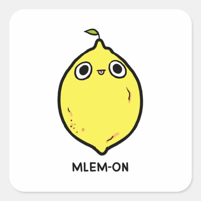 Mlem-on Funny Lemon Fruit Pun Sticker (Vorderseite)