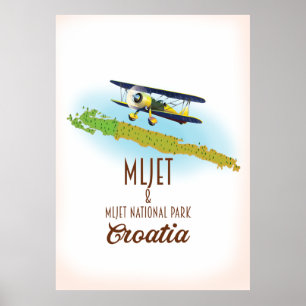 Mljet Nationalpark Kroatien Karte Poster