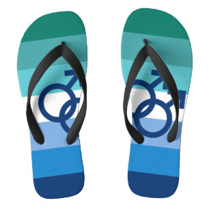 MLM Gay Male Pride Flag Flip Flops