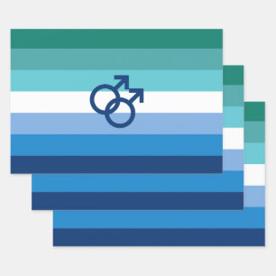 MLM Gay Male Pride Flag Geschenkpapier Set