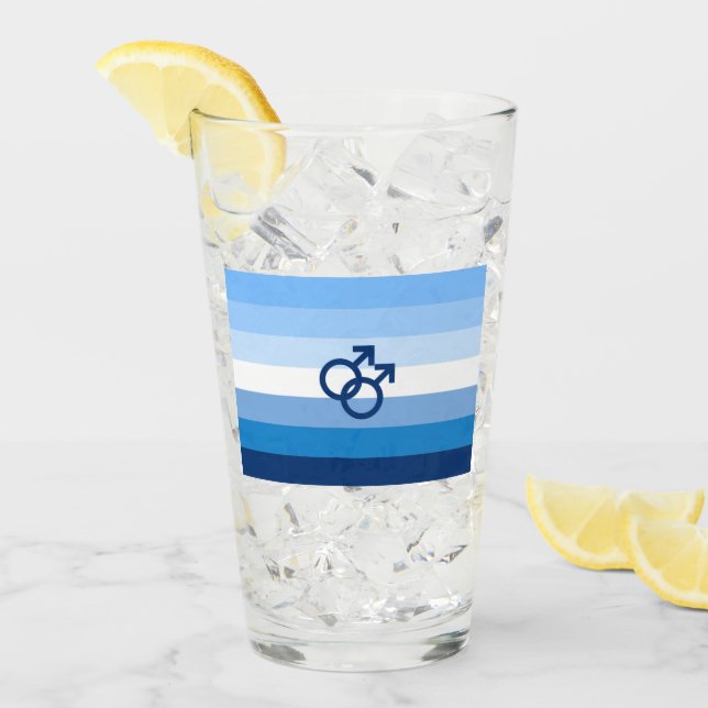 MLM Gay Male Pride Flag Glas (Vorderseite Ice)
