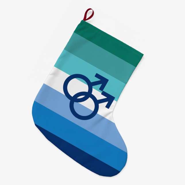 MLM Gay Male Pride Flag Großer Weihnachtsstrumpf (Vorderansicht (hängend))