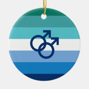 MLM Gay Male Pride Flag Keramik Ornament