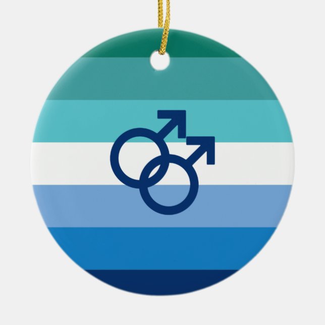 MLM Gay Male Pride Flag Keramik Ornament (Vorne)