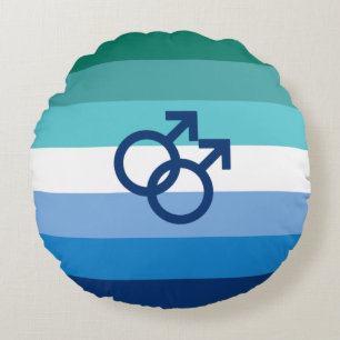 MLM Gay Male Pride Flag Rundes Kissen