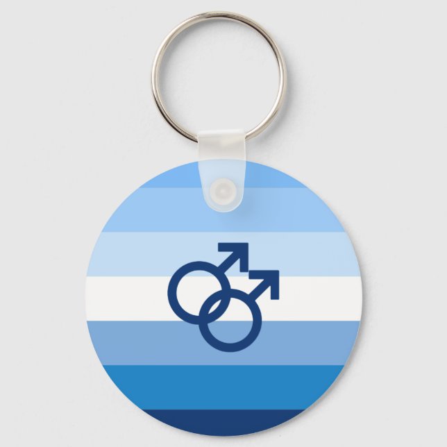 MLM Gay Male Pride Flag Schlüsselanhänger (Vorderseite)