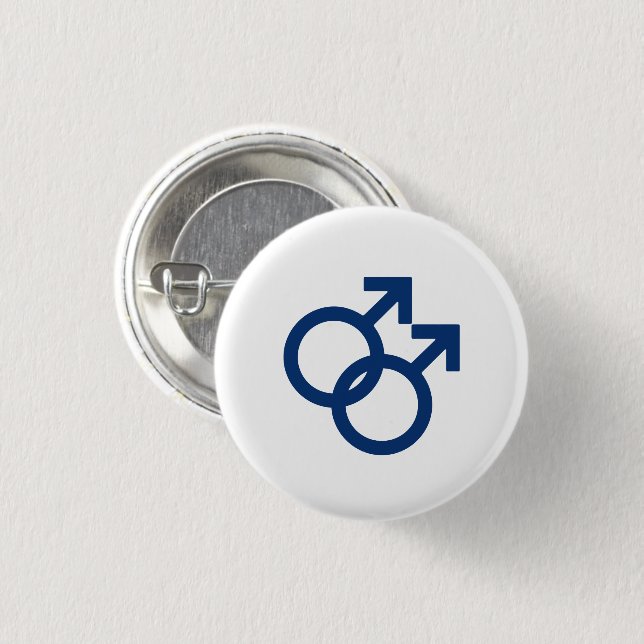 MLM Gay Men Gender Symbol Button (Vorne & Hinten)