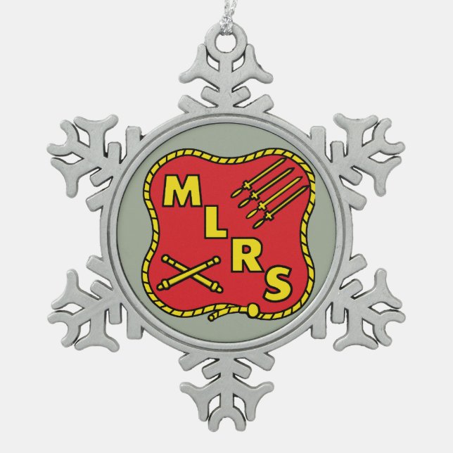 Mlrs-Feld-Artillerie Schneeflocken Zinn-Ornament (Vorderseite)