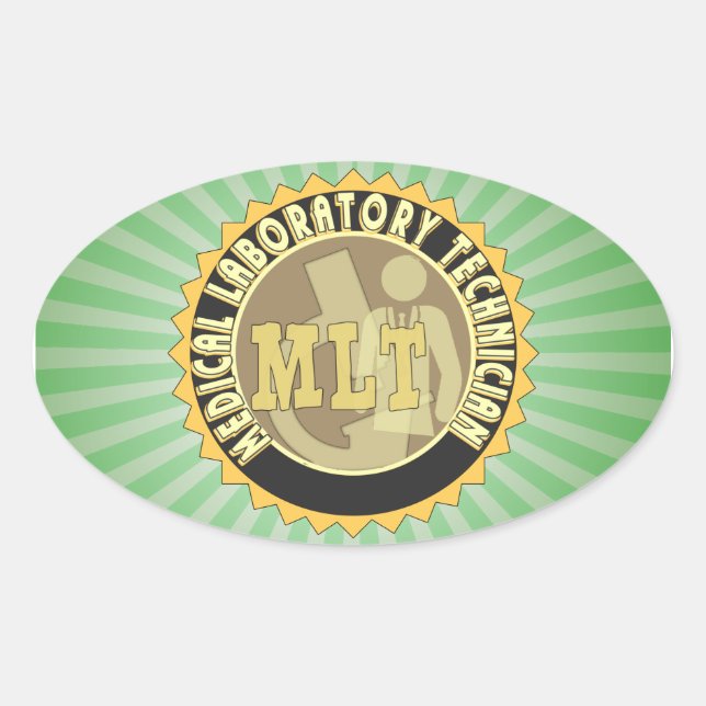MLT ABZEICHEN MEDICAL LABORATORY TECHNICIAN OVALER AUFKLEBER (Vorderseite)