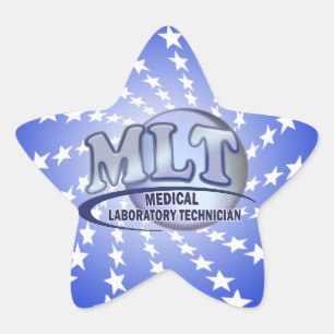 MLT FunBlue LOGO - MEDICAL LABORY TECHNICIAN Stern-Aufkleber