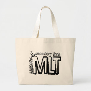 MLT GRUNGE TEXT MEDICAL LABORATORY TECHNICIAN JUMBO STOFFBEUTEL
