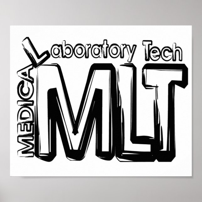 MLT GRUNGE TEXT MEDICAL LABORATORY TECHNICIAN POSTER (Vorne)