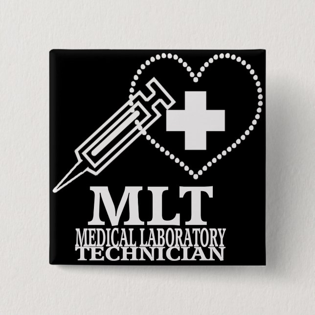 MLT HEART SYRINGE MEDICAL LABRADOR TECH LOGO BUTTON (Vorderseite)