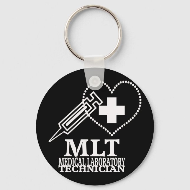 MLT HEART SYRINGE MEDICAL LABRADOR TECH LOGO SCHLÜSSELANHÄNGER (Vorderseite)