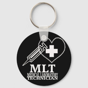 MLT HERZ-SPRITZE-MEDIZINISCHES LABRADORtech-LOGO Schlüsselanhänger