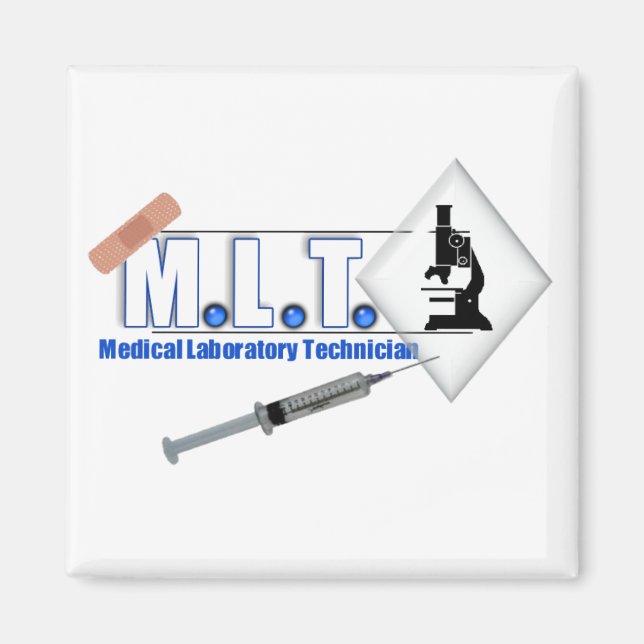 MLT LOGO W/ MICROSCOPE - MEDIZINISCHE LABORTECH MAGNET (Vorne)