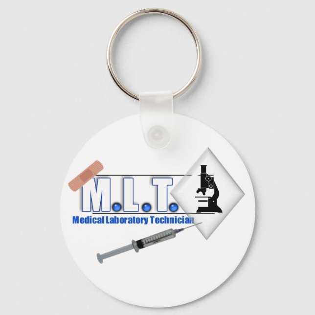 MLT LOGO W/ MICROSCOPE - MEDIZINISCHE LABORTECH SCHLÜSSELANHÄNGER (Vorderseite)