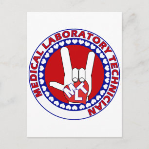 MLT MEDICAL LABORTECHNOLOGIST I LIEBE ASL POSTKARTE