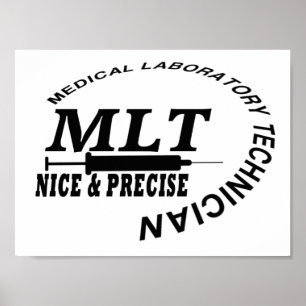 MLT SLOGAN NICE UND PRÄZISE MEDICAL LABRADOR TECH POSTER
