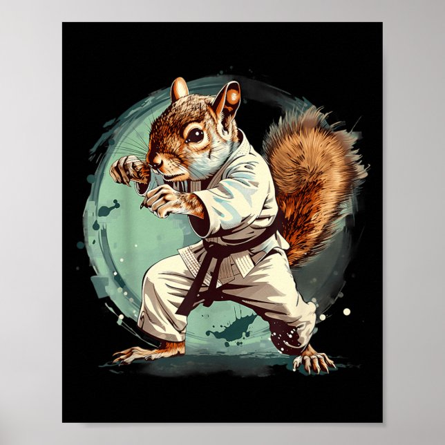 MMA Eichhörnchen Jiu-Jitsu Judo Kung Fu Kickboxen Poster (Vorne)