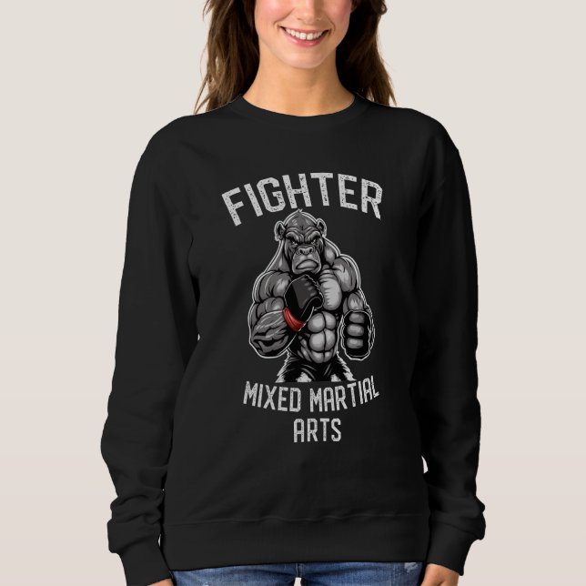 MMA Fighter Cage Fighter Free Fighting Gorilla Sweatshirt (Vorderseite)