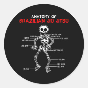 MMA Grappling-Geschenk Anatomie des BJJ Brazilian Runder Aufkleber