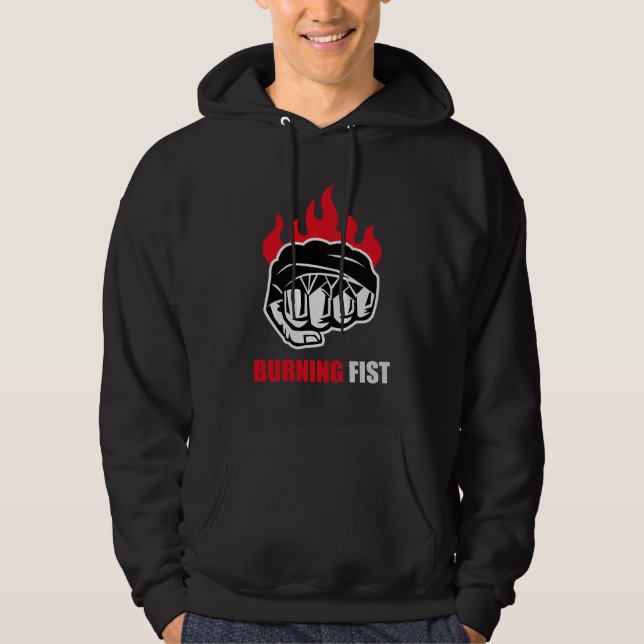 MMA-Kämpfer Brennende Faust Hoodie (Vorderseite)