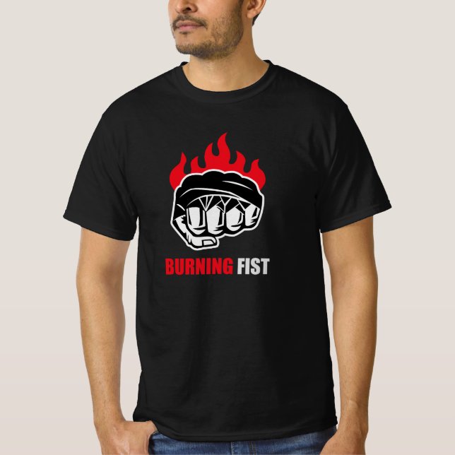 MMA-Kämpfer Brennende Faust T-Shirt (Vorderseite)