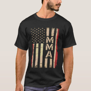 MMA USA-Flagge Vertikal Abgenutzt T-Shirt