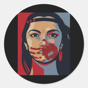 Mmiw Awareness Indigene Frau Art Stolen Schwester Runder Aufkleber