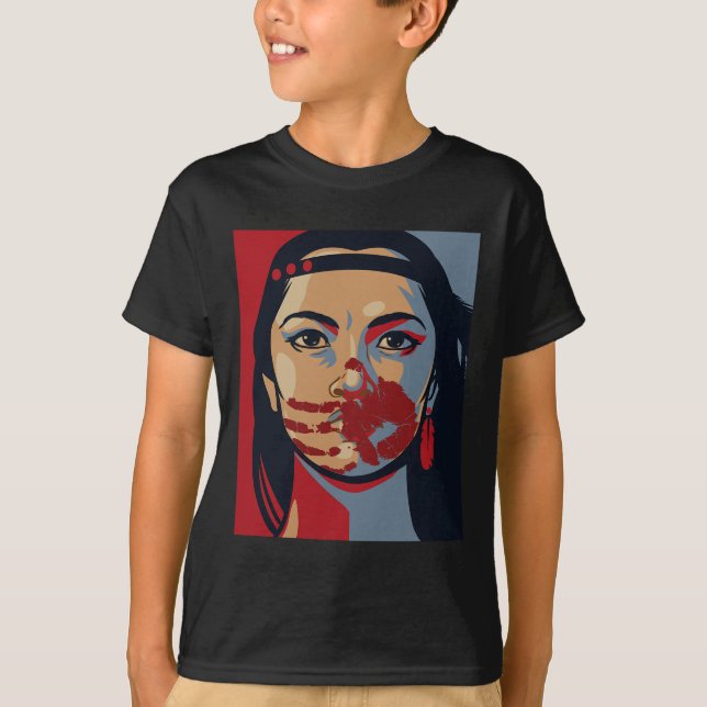 Mmiw Awareness Indigene Frau Art Stolen Schwester T-Shirt (Vorderseite)