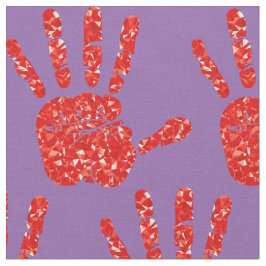 MMIW Red Hand Jewelen Muster Blassblass Lila Stoff