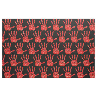 MMIW Red Hand Jewelen Muster Schwarz Stoff