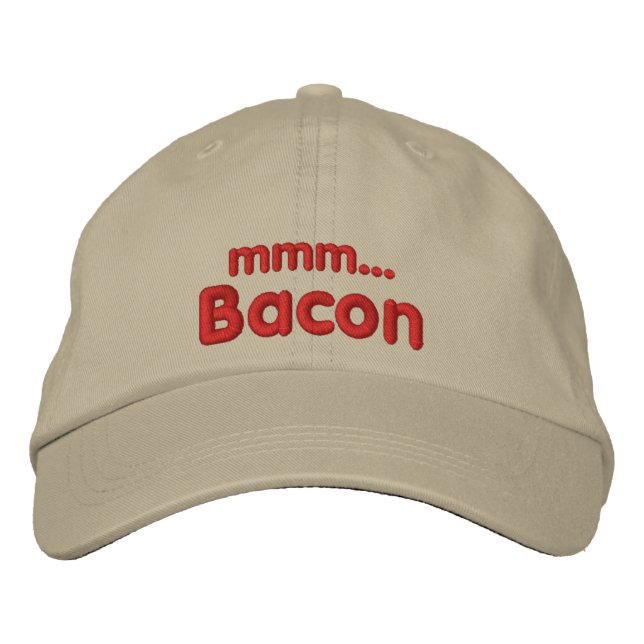 MMM ... Bacon Love Bestickte Baseballkappe (Vorderseite)